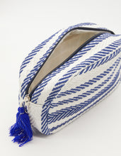 Load image into Gallery viewer, Stella + Gemma Cosmetic Bag - Navy Herringbone Stripes
