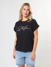 Load image into Gallery viewer, Stella + Gemma Cuff Tee - Black Stella Cub
