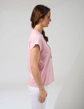 Load image into Gallery viewer, Stella + Gemma Cuff Tee - Mauve Jardin Tile
