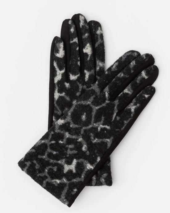 Stella + Gemma Gloves - Black Leopard