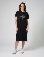 Load image into Gallery viewer, Stella + Gemma Maxi Tee Dress - Black Ibiza Bloom
