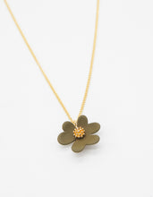 Load image into Gallery viewer, Stella + Gemma Necklace - Flower Olive Gold Stamen
