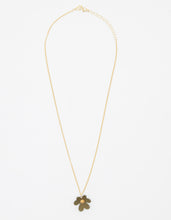 Load image into Gallery viewer, Stella + Gemma Necklace - Flower Olive Gold Stamen
