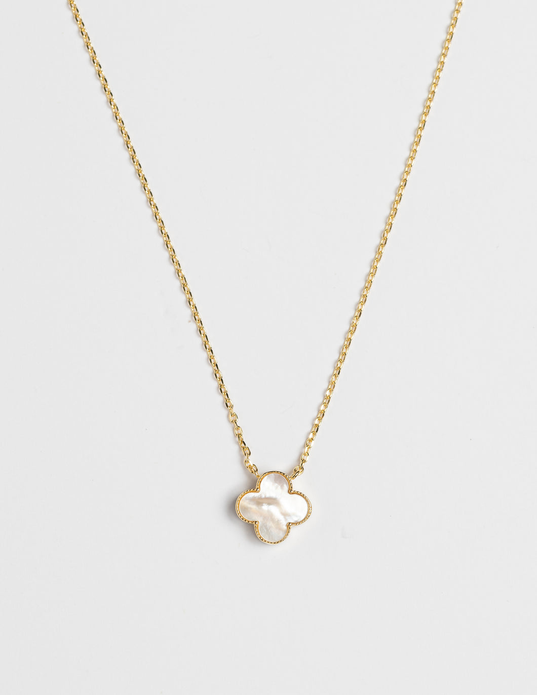 Stella + Gemma Necklace - Gold Mop Clover