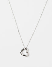 Load image into Gallery viewer, Stella + Gemma Necklace - Silver Hanging Heart Outline
