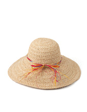 Load image into Gallery viewer, Stella + Gemma Raffia Hat - Natural with Coloured Raffia Bow
