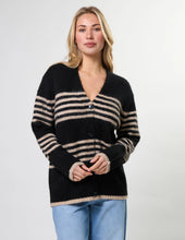Load image into Gallery viewer, Stella + Gemma Stripe Cardigan - Black Sand
