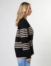 Load image into Gallery viewer, Stella + Gemma Stripe Cardigan - Black Sand
