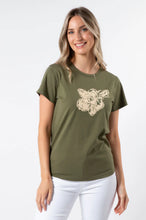 Load image into Gallery viewer, Stella + Gemma T-Shirt - Khaki Petal Garden
