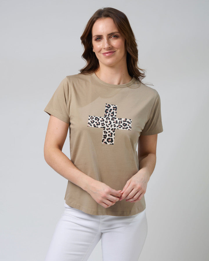 Stella + Gemma T-Shirt - Leopard Cross