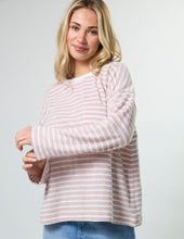 Load image into Gallery viewer, Stella + Gemma Drop Shoulder Tee - Petal Stripe
