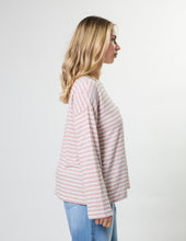 Load image into Gallery viewer, Stella + Gemma Drop Shoulder Tee - Petal Stripe
