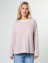 Load image into Gallery viewer, Stella + Gemma Drop Shoulder Tee - Petal Stripe
