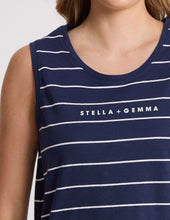 Load image into Gallery viewer, Stella + Gemma Everyday Tank - Navy with White Stripe
