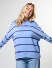 Load image into Gallery viewer, Stella + Gemma Newport Sweat - Cornflower Baby Cross Stripe
