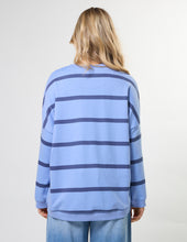 Load image into Gallery viewer, Stella + Gemma Newport Sweat - Cornflower Baby Cross Stripe
