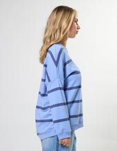 Load image into Gallery viewer, Stella + Gemma Newport Sweat - Cornflower Baby Cross Stripe
