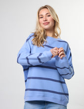 Load image into Gallery viewer, Stella + Gemma Newport Sweat - Cornflower Baby Cross Stripe
