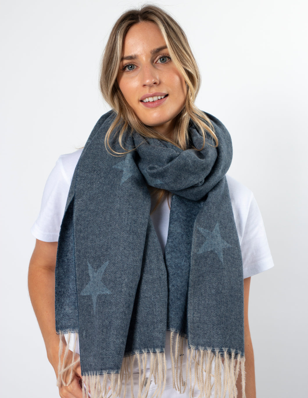 Stella + Gemma Scarf - Denim with Stars