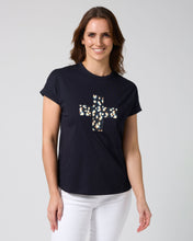 Load image into Gallery viewer, Stella + Gemma Soho T-Shirt - Leopard Cross - Deep Navy
