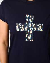Load image into Gallery viewer, Stella + Gemma Soho T-Shirt - Leopard Cross - Deep Navy
