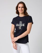 Load image into Gallery viewer, Stella + Gemma Soho T-Shirt - Leopard Cross - Deep Navy
