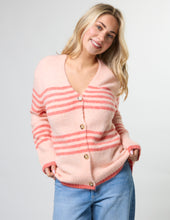 Load image into Gallery viewer, Stella + Gemma Stripe Cardigan - Canyon Rose

