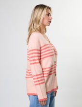 Load image into Gallery viewer, Stella + Gemma Stripe Cardigan - Canyon Rose

