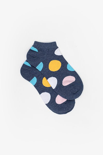 Antler Socks - Ankle - Blue Multi Spot