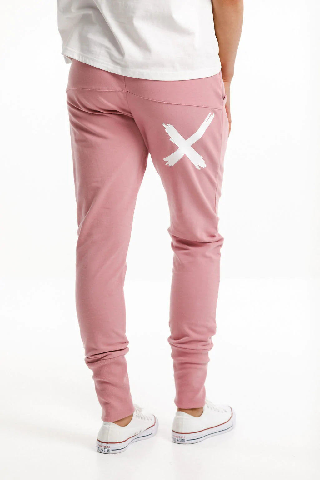 Homelee Apartment Pants - Rosebud with White X