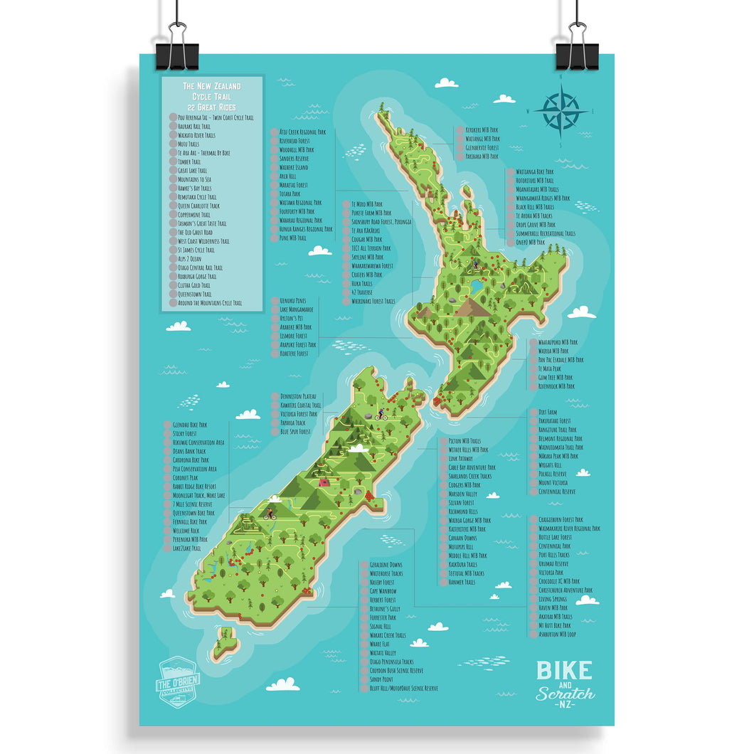 NZ Scratch Map - Bike
