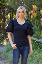 Load image into Gallery viewer, Pretty Basics by Augustine - Daisy Puff Top Black
