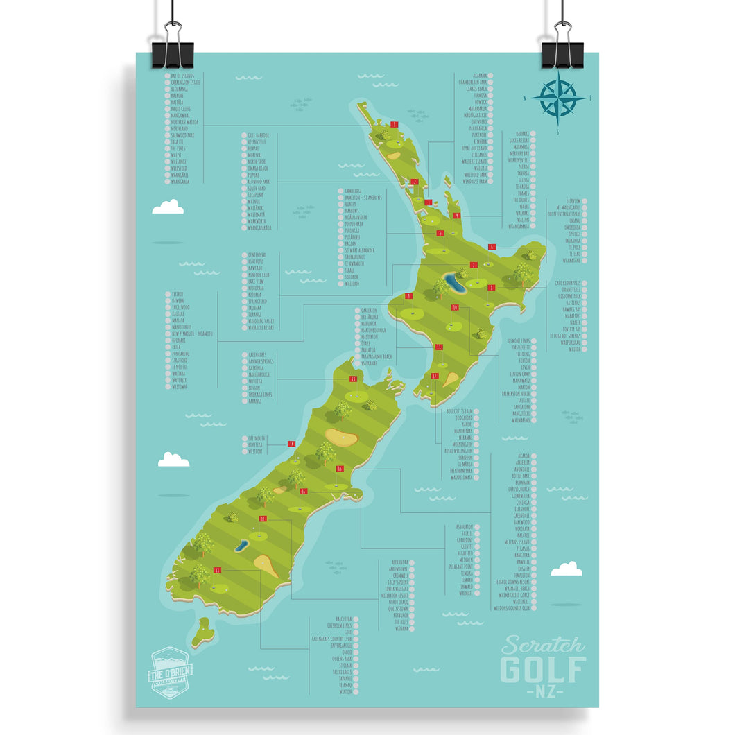 NZ Scratch Map - Golf