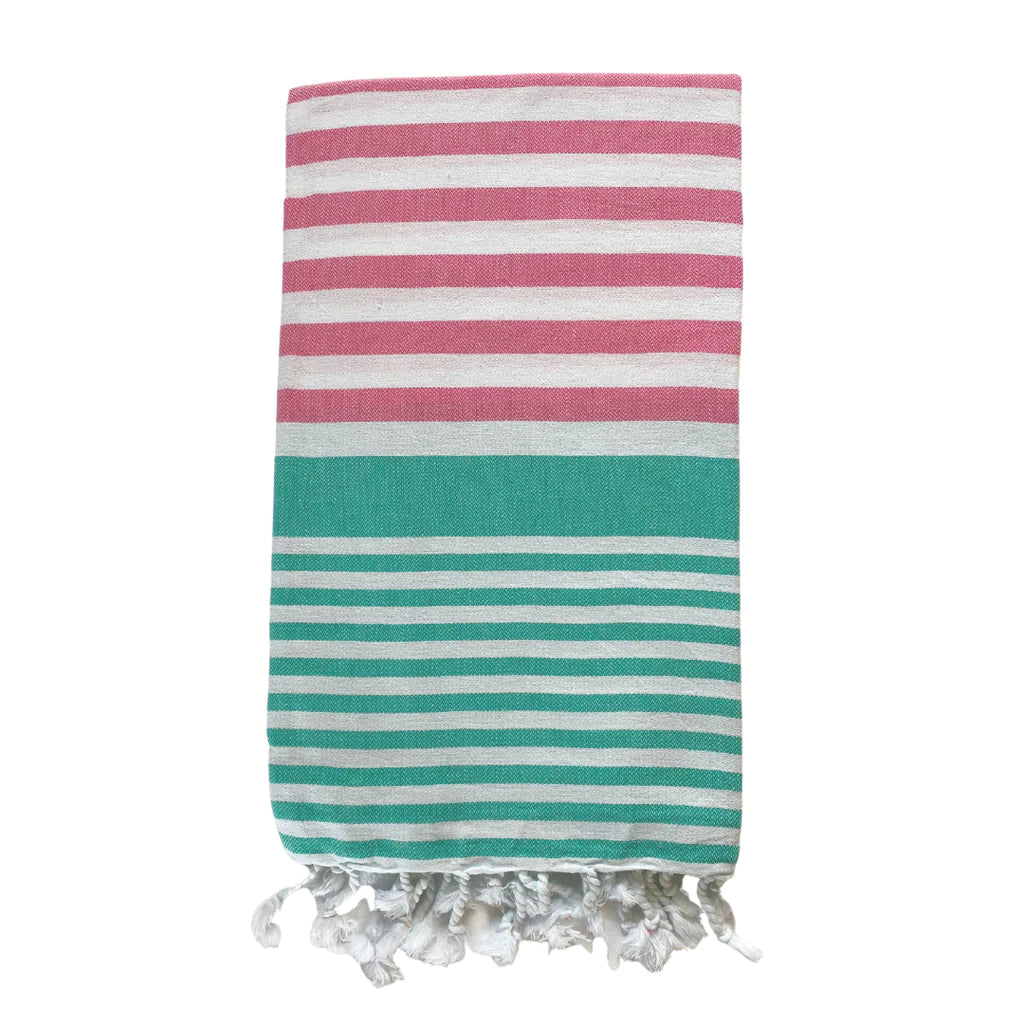 Izzy and Jean Turkish Towel - Sofia Pink Turquoise