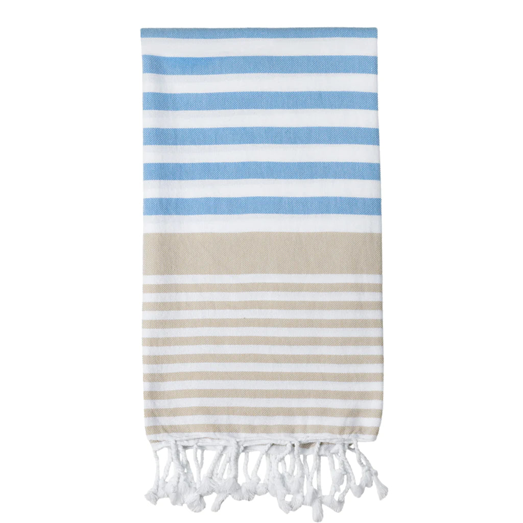 Izzy and Jean Turkish Towel - Sofia Sky Blue Sand