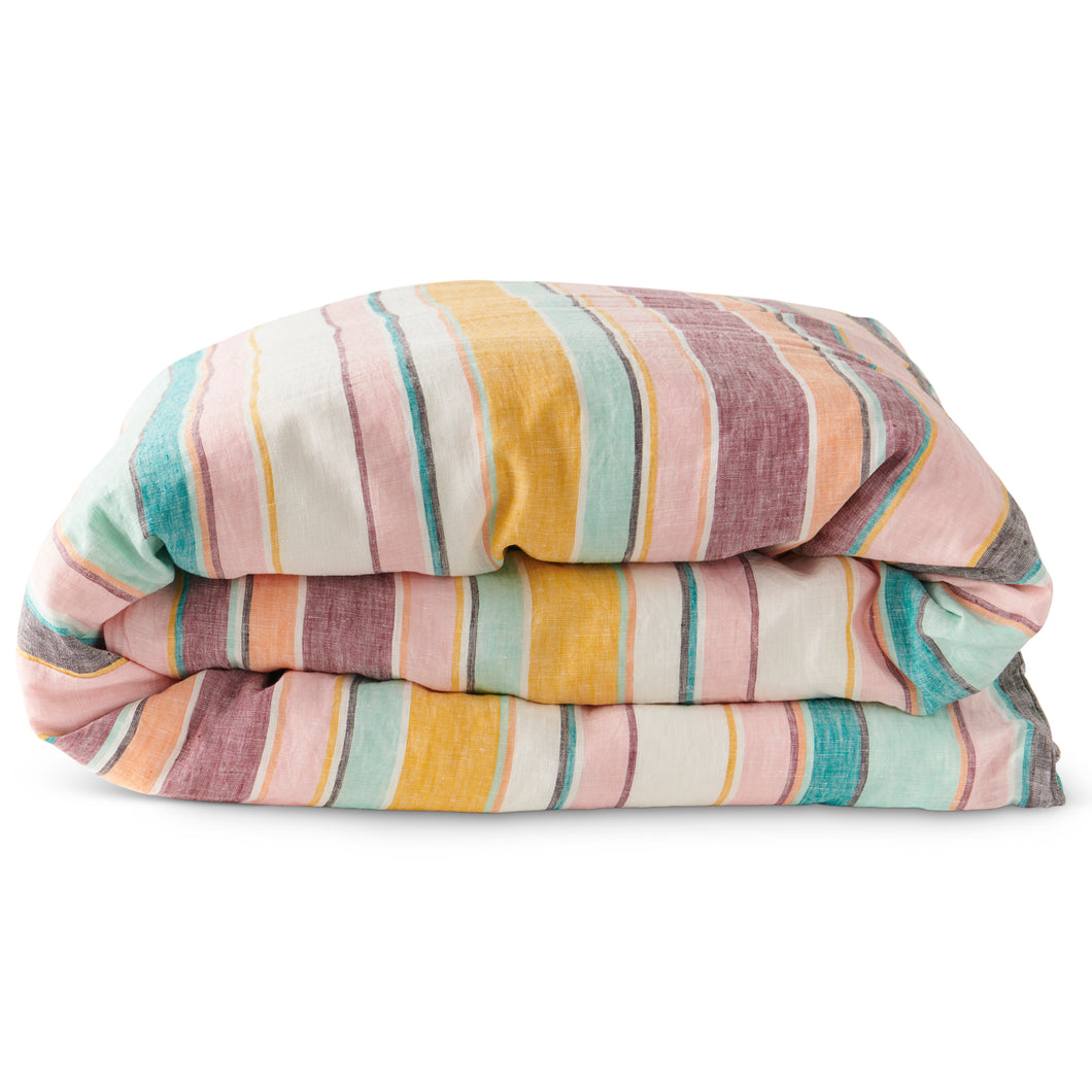 Kip & Co - Hat Trick Woven Stripe Linen Quilt Cover Queen