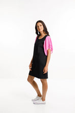 Load image into Gallery viewer, Homelee Lola Dress - Black with Lollipop Pink Sleeves
