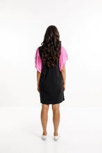 Load image into Gallery viewer, Homelee Lola Dress - Black with Lollipop Pink Sleeves
