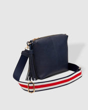 Load image into Gallery viewer, Louenhide Kasey Navy Stripe Strap Crossbody Bag
