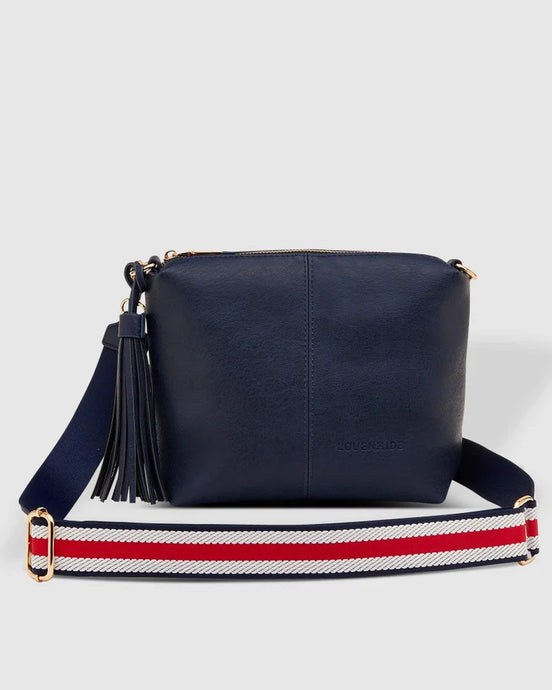 Louenhide Kasey Navy Stripe Strap Crossbody Bag