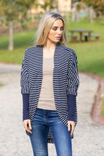 Load image into Gallery viewer, Pretty Basics by Augustine - Everylove Cardi Navy/White Stripe Short

