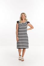 Load image into Gallery viewer, Homelee Rosa Dress - Black and White Stripes
