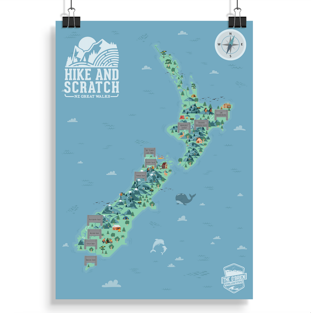 NZ Hike & Scratch Map