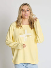 Load image into Gallery viewer, Stella + Gemma Sweater - Banana with Cross
