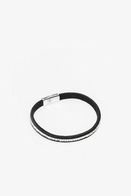 Antler Wrap Bracelet - Single Diamante - Black